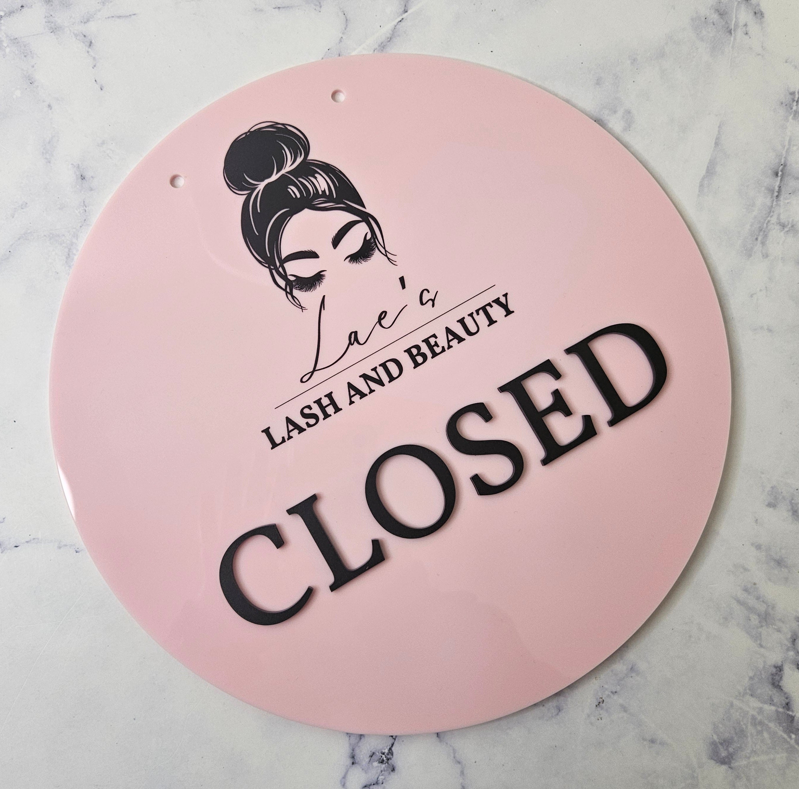 Open &amp; Closed Sign with Logo | Round 26cm