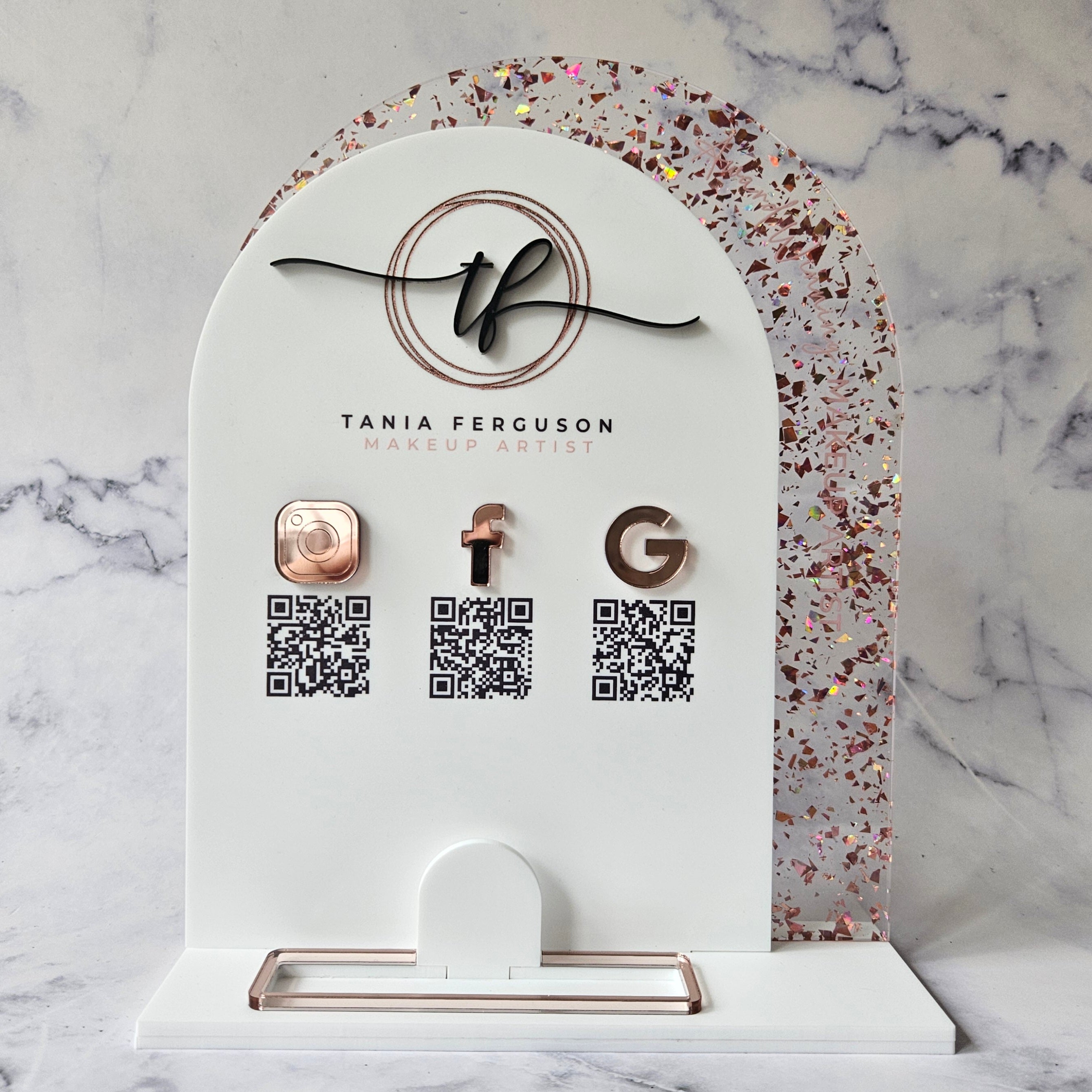 QR Code Sign with Card Holder | Overlapping Arch