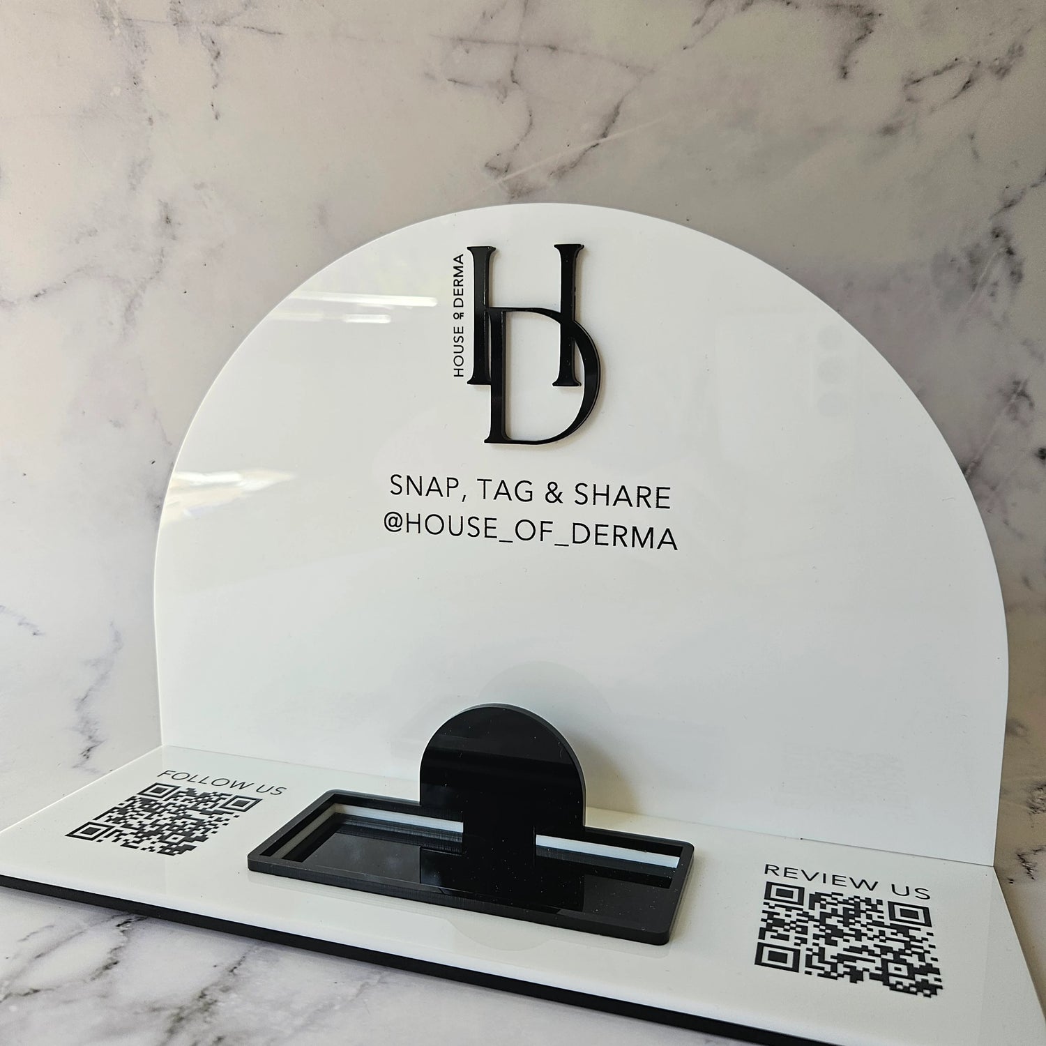 QR Code Stand with Card Holder | Wide Arch