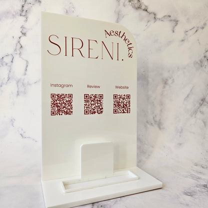 QR Code Sign with Card Holder | Rounded Corner